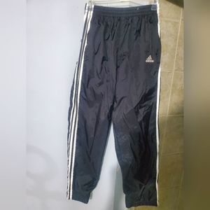 Black & White Adidas Track Pants with Snaps